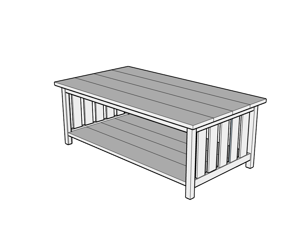 Handcrafted wooden coffee table with slatted sides and dual-shelf design, made from premium hardwood planks. Features a sturdy rectangular top and lower shelf for added storage, showcasing timeless craftsmanship and functional elegance—ideal for bespoke interiors.