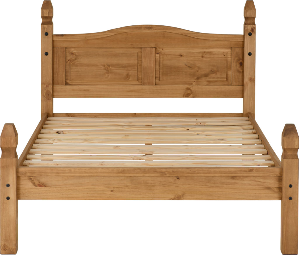 Seconique Corona 4’6” Distressed Pine Double Bed with Low Foot End – Waxed Finish - Image 4