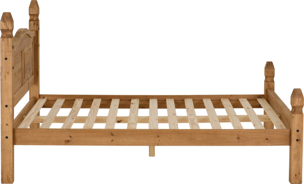 Seconique Corona 4’6” Distressed Pine Double Bed with Low Foot End – Waxed Finish - Image 3