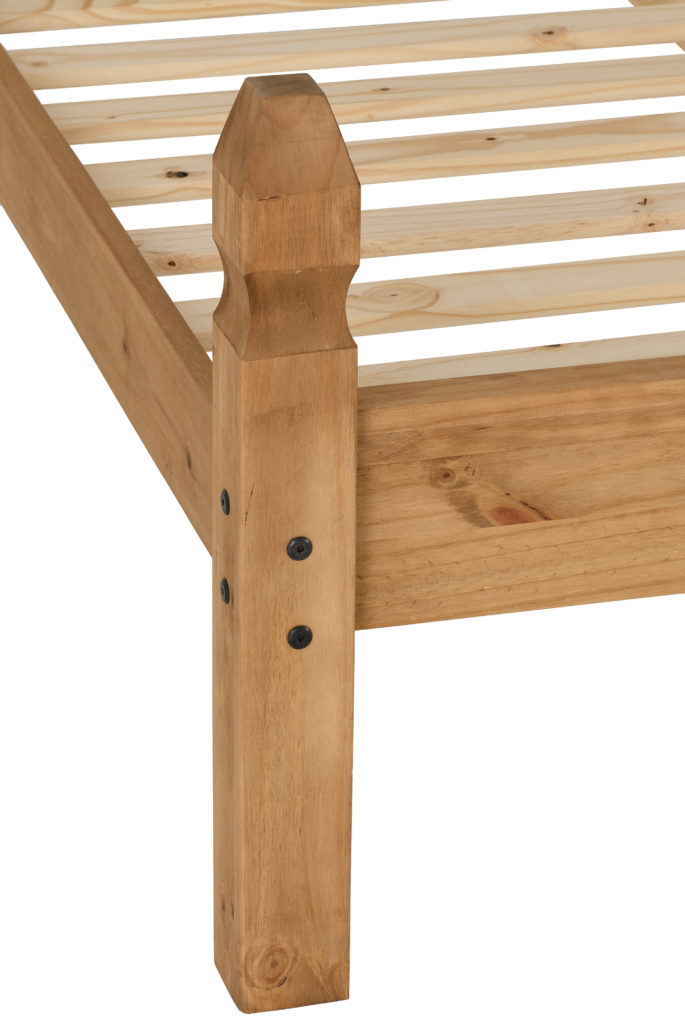 Seconique Corona 4’6” Distressed Pine Double Bed with Low Foot End – Waxed Finish - Image 5