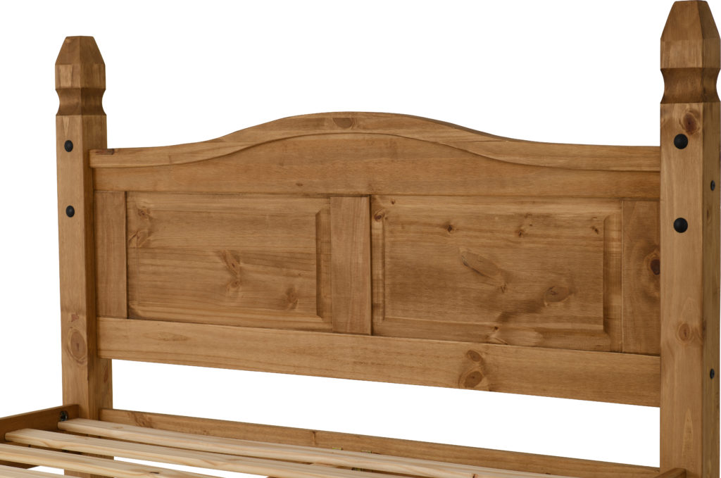 Seconique Corona 4’6” Distressed Pine Double Bed with Low Foot End – Waxed Finish - Image 8