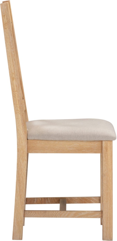 Seconique Windsor Cross Back Chair (Set of 2) – Natural Oak Frame with Oat Fabric Seat - Image 5