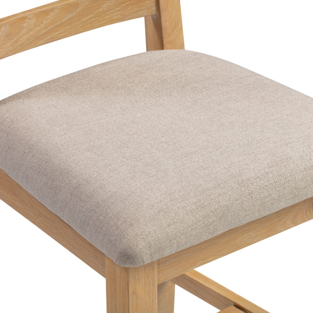 Seconique Windsor Cross Back Chair (Set of 2) – Natural Oak Frame with Oat Fabric Seat - Image 3