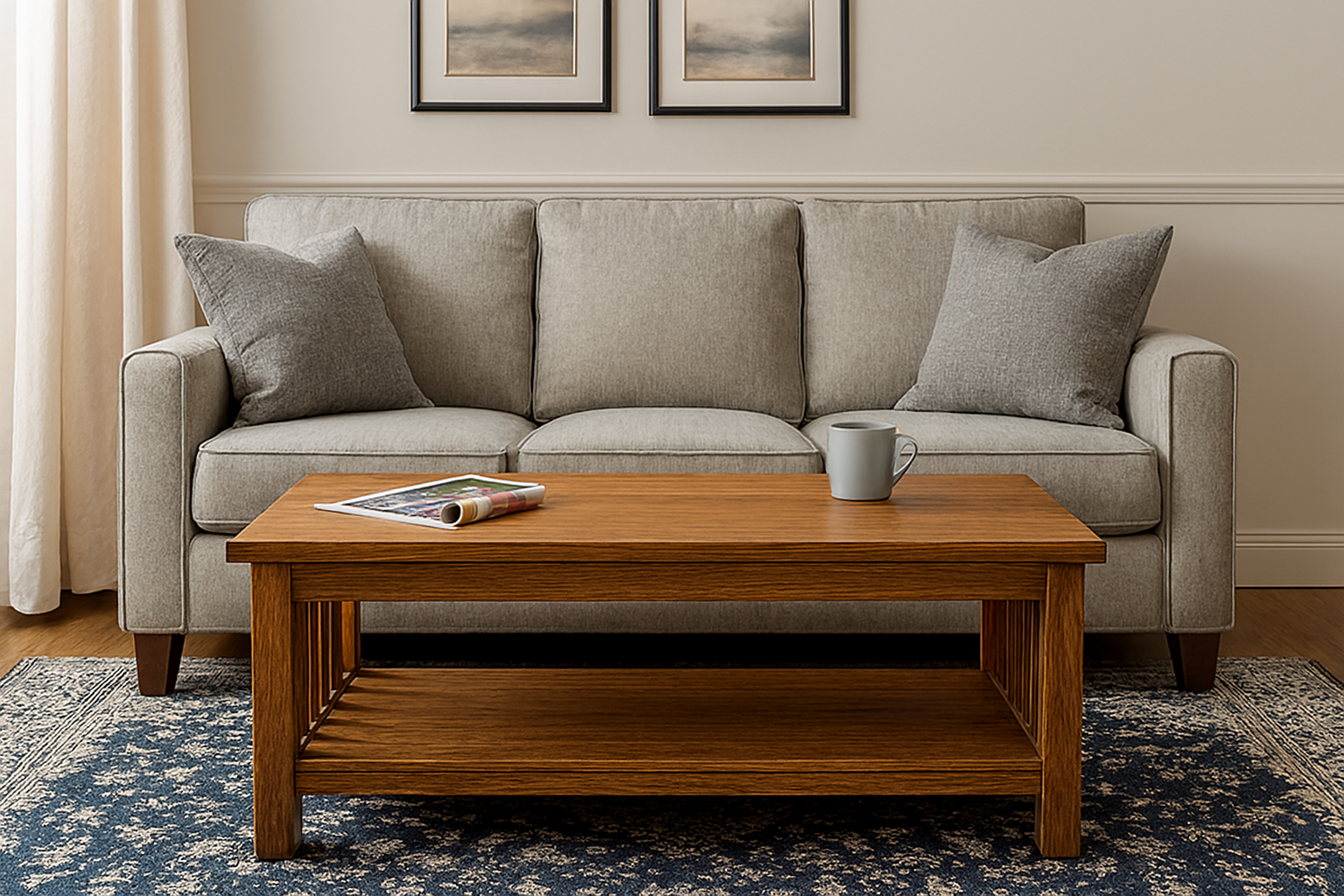 Oak Coffee Table, Handmade Wooden Furniture - Image 2