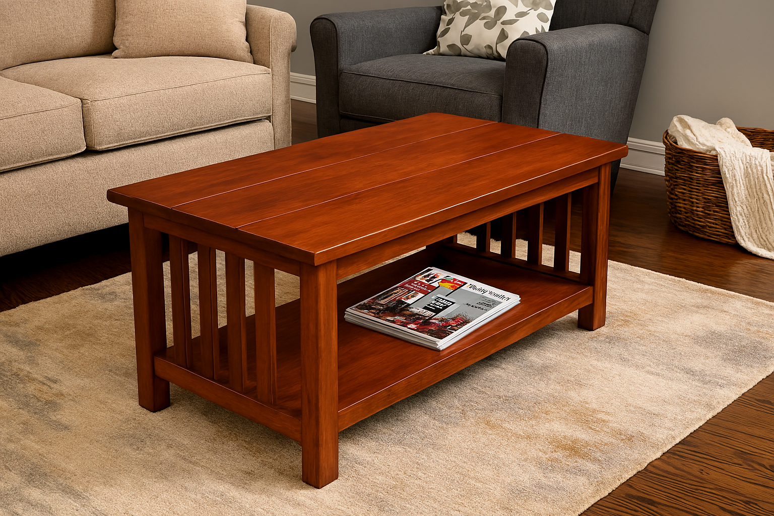 Cherry Coffee Table, Handmade Wooden Furniture - Image 2