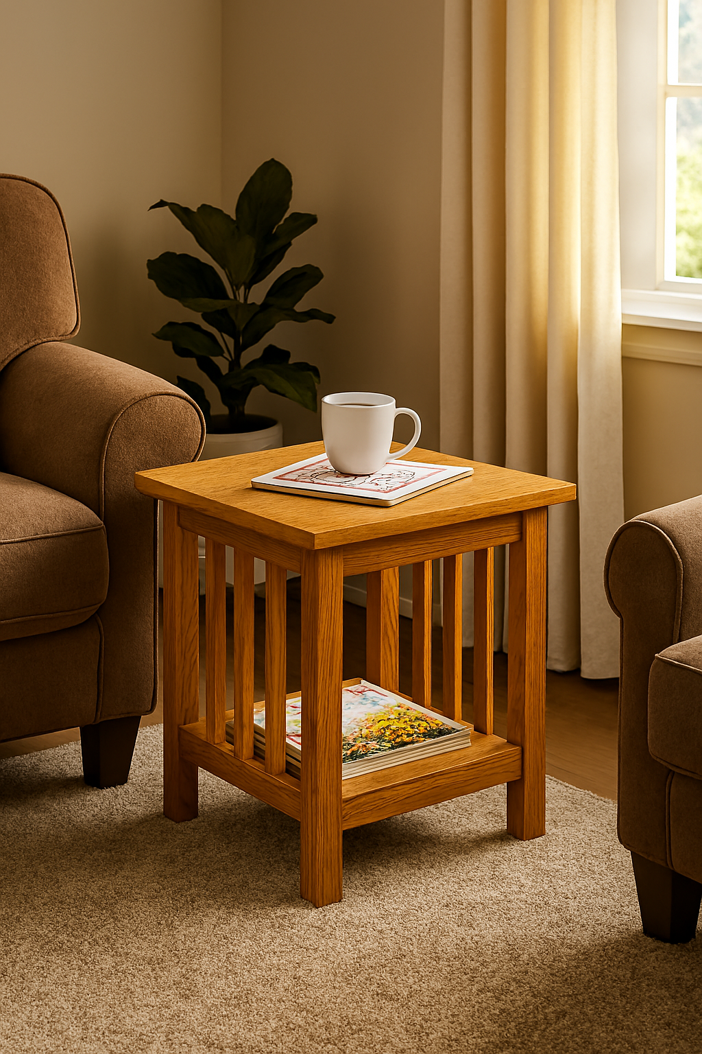 Oak Occasional Table, Handmade Wooden Furniture - Image 2